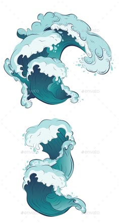 an ocean wave is depicted in this graphic art work - miscellaneous objects clippings