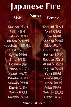 japanese fire names for male and female in the form of two men with their arms crossed