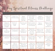 a calendar with the words 30 day sprints challenge on it and an image of trees