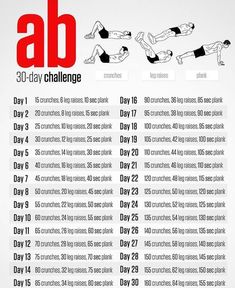 the 30 day ab challenge is shown in red and white