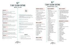 the 7 day clean eating meal plan