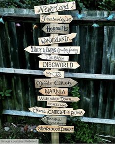 a wooden sign with many different directions on it