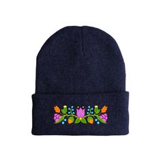 Ojibwe Floral, Floral Beanie, Thread Crafts, Technology Gifts, Embroidered Beanie, Floral Hat, Floral Shower Curtains, Cozy Knit, Cozy Knits