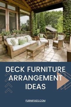 Deck Furniture Arrangement Ideas Deck Furniture Arrangement, Furniture Arrangement Ideas, Chair Leg Covers, Plastic Mat, Furniture Sliders, Large Deck, Arrangement Ideas, Deck Furniture, Outdoor Deck