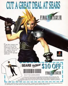 an advertisement for the game final fantasy