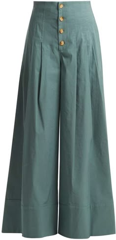 Sea Bernadette high-rise wide-leg trousers Plazo Pants, Celana Fashion, Womens Pants Design, Mode Tips, Salwar Kamiz, Kurti Designs Party Wear, Wide Trousers, Stylish Dress Book, Designs For Dresses