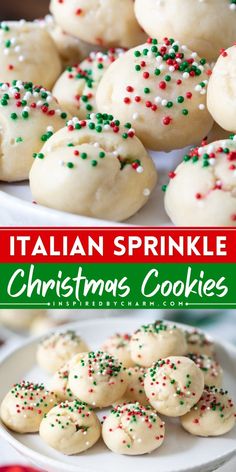 italian sprinkle christmas cookies on a plate