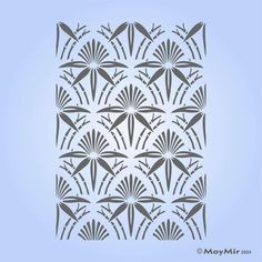 an art deco design in grey on a light blue background