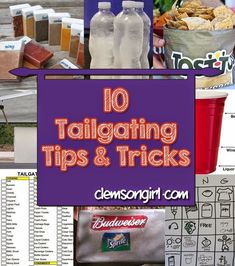 there are many things to do in this collage with the words 10 tailgating tips and tricks