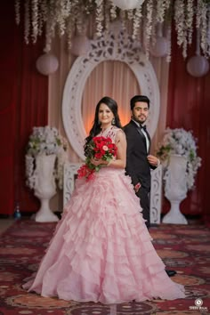 the bride and groom are walking down the aisle