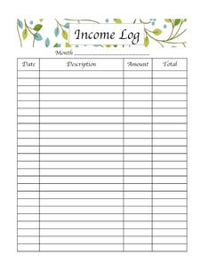 a printable sign up sheet for an invoice log with leaves on it