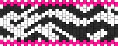 a black and white pattern with pink accents