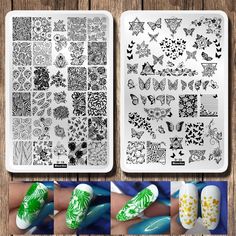 PRICES MAY VARY. 【FASHION DESIGN】 The Nail Templates Image Plates Have Different Beautiful Patterns , You Can Choose Any Nail Plate To Make Good Nail Design With Stamper What You Want. 【MULTIPLE APPLICATION】 Suitable For Both Beginners And Experienced Ones, Great For Nail Polish, Uv Gel, Artificial & Acrylic Nails, Etc. Also A Best Gift For Girlfriend, Mother, Daughter. 【STIR YOUR CREATIVITY】Get Creative With Your Favorite Nail Design Again And Again With These Reusable Stamping Plates! Pair Wit Geometric Accessories, Butterfly Stamp, Steel Nails, Art Butterfly, Steel Nail, Leaf Images, Nail Stamping Plates, Ad Template, Flower Leaf