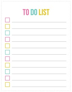 a to do list with colorful lines on it