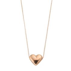 Puffed Heart Necklace, Puffed Heart, Rose Gold Chain, Au Naturale, Gold Heart Necklace, Rose Gold Necklace, Gold Heart, Heart Of Gold, Love Your