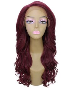 Wavy 24.5 in 13x2.5 Hand Tied Lace Front Wig, Deep Red 753858913687  eBay Wig Makers, Cherry Cola Hair, West Coast Fashion, Dark Red Hair, West Coast Style, Coast Style, Wave Wig, Body Wave Wig, Curly Wig