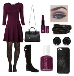 Untitled #142 by izzy66 on Polyvore featuring Nicole Miller, Yves Saint Laurent, Pieces, BaubleBar, NYX, Essie and Bellezza Polyvore Winter Outfits, Polyvore Winter, Gothic Outfits, Country Outfits, Nicole Miller, Teenage Fashion Outfits, Edgy Outfits, Girly Outfits