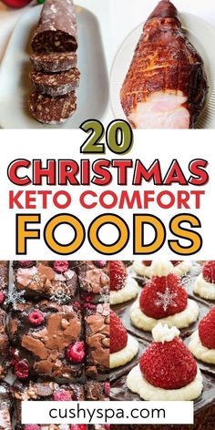 christmas keto - comfort foods with the title overlay that reads, 20 christmas keto - comfort foods