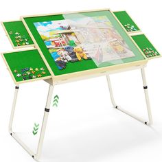 PRICES MAY VARY. Adjustable height design: This puzzle tables for adults has two heights, one is 18in, which is the height you can do the puzzle on the bed and the ground, the sofa, and the other is 28in, which is the height you can take a chair in the living room to operate the puzzle. The two height adjustment designs provide a variety of options for jigsaw scenes. 5 Up Angles Adjustable:Adjustable tilt Angle design of the puzzle table with drawers can be reduced back and neck pain occurs during puzzling and this jigsaw puzzle table for adults has 5 angles can better provide a most comfortable jigsaw pose. 4 Drawers & 1 Protective cover:4 sliding drawers were also fitted with felt, and the sides of the drawers were fitted with metal sheet to prevent jigsaw pieces from falling off and ens Puzzle Tables, Jigsaw Puzzle Table, Puzzle Table, Sliding Drawers, Angle Design, Table With Drawers, Puzzle Board, Metal Sheet, Neck Pain