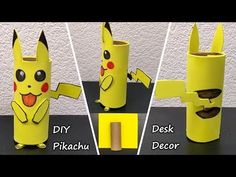 This video shows how to make DIY Pokemon pikachu craft using toilet roll and foam sheet. Make this cute and easy pikachu pokemon paper craft and have fun.