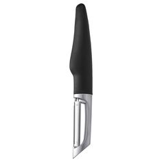 a black and silver knife on a white background