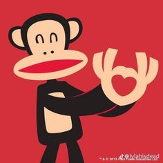 a cartoon monkey is holding something in his hand