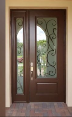 Wooden Door Glass Design, Main Door Glass Design Entrance, Door Design With Glass And Wood, Wooden Glass Door Design, Entrance Panelling, Terrace Door, Pintu Interior, Entry Door Designs, Exterior Door Designs