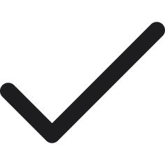 a black check mark on a white background