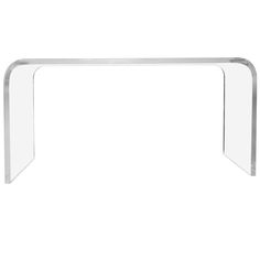 a clear glass table on a white background