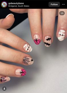 Halloween Acrylic Nails Designs, Pumpkin Nail Designs, Pumpkin Nail, Acrylic Nails Designs, Western Nails, Cute Pink Nails, Halloween Acrylic