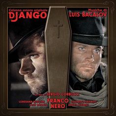 the movie poster for django with two men looking at each other in different directions