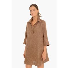 Tuckernuck Women's Amelia Basket Weave Dress - New With Tags Color: Camel Size: Xs Retail: $198 Product Details Stand Collar Swing Shape 3/4-Length Sleeves Pockets 50% Rayon, 30% Cotton, 20% Linen Machine Wash Cold 19" Pit-To-Pit, Laying Flat 32" Length Chic Beige Dress With Placket, Chic Linen Dress With 3/4 Sleeve, Chic Brown Linen Dress, Classic Brown Dresses For Daywear, Brown Long Sleeve Tunic For Summer, Chic Brown Shirt Dress For Daywear, Brown Collared Summer Dress, Classic Brown Collared Dress, Brown Collared Daywear Dress