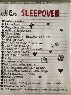 the ultimate sleepover list for kids to play with in their bedroom or dorm room