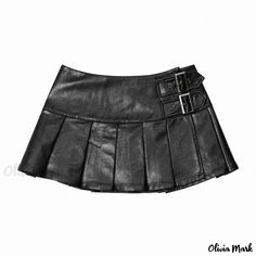 Womens Leather Skirt, Pu Skirt, Womens Pleated Skirt, Top Streetwear Brands, Leather Pleated Skirt, High Waisted Pleated Skirt, Clothing Details, Cargo Skirt, Black Mini Skirt