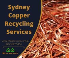 a pile of copper wire with the words sydney copper recycling services