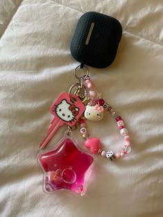 Car Keys Keychain Ideas, Pink Keychain Wristlet, Sanrio Car Keychain, Hello Kitty Plush Keychain, Tan Hello Kitty Keychain, Hello Kitty Bag Charm, Kawaii Keychain Mymelody