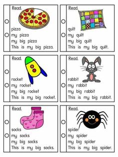 worksheet for reading the alphabet with pictures and words to help students learn how to read