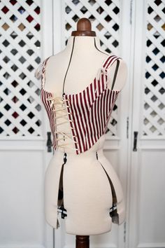 Red stripes circus Corset peasant cottagecore Limited | Etsy Corset Cottagecore, Court Outfit, Circus Fashion, Handmade Corset, Circus Outfits, Circus Costume, Red Corset, Stripes Fabric