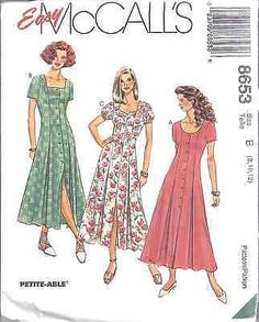 Sewing Patterns & Instructional Media for Sale - eBay Button Front Dress Pattern, Mccalls Dress, Casual Dress Patterns, Vintage Clothes Patterns, Mccalls Patterns Dress, 1990s Dress, Simplicity Patterns Dresses, Patron Vintage, Dress Patterns Free