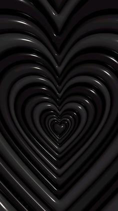 an abstract black background with many heart shaped shapes in the shape of a tunnel or wave