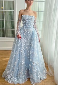 Baby Blue Engagement Dress, Teuta Matoshi Blue, Spring Court Dress, Blue Gowns Elegant, Baby Blue Wedding Dress, Baby Blue Formal Dress, Baby Blue Wedding Dresses, Baby Blue Gown, Teuta Matoshi Dresses