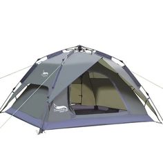 an image of a tent with the inside door open on a white background and no people in it