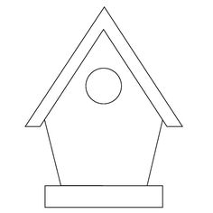 a birdhouse is shown in black and white, with the top half facing upward