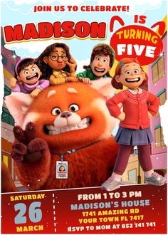 an advertisement for the movie's upcoming cartoon show, madison is turning five