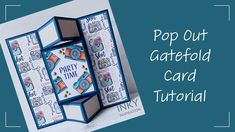 a pop out card with the words party time on it and an image of a car