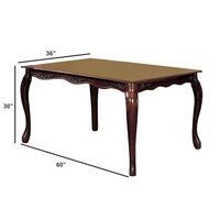 a table with measurements for the top and bottom