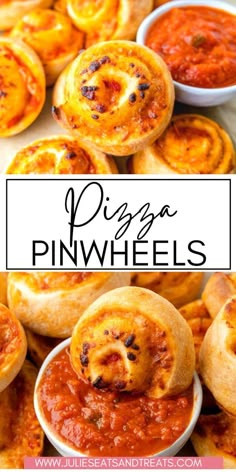 pizza pinwheels with sauce in the middle