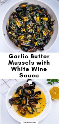 garlic butter mussels with white wine sauce are the perfect side dish for any meal