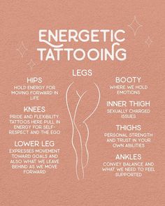 an info sheet with the words energetic tattooing written in white ink on pink paper