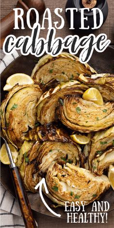 roasted cabbage with lemons and herbs is featured in the cover of roasted cabbage cookbook